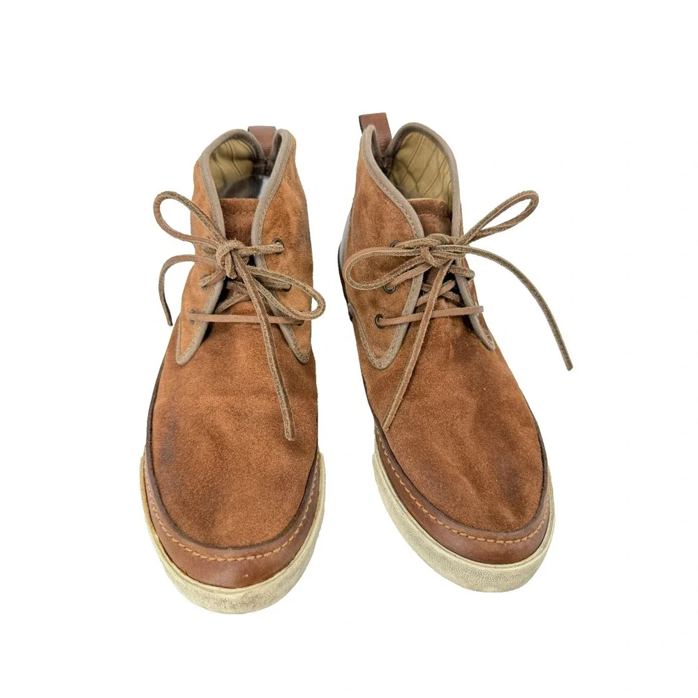 Converse x John Varvatos Suede Chukka Boots Men 9 Brown Leather Distressed Indie